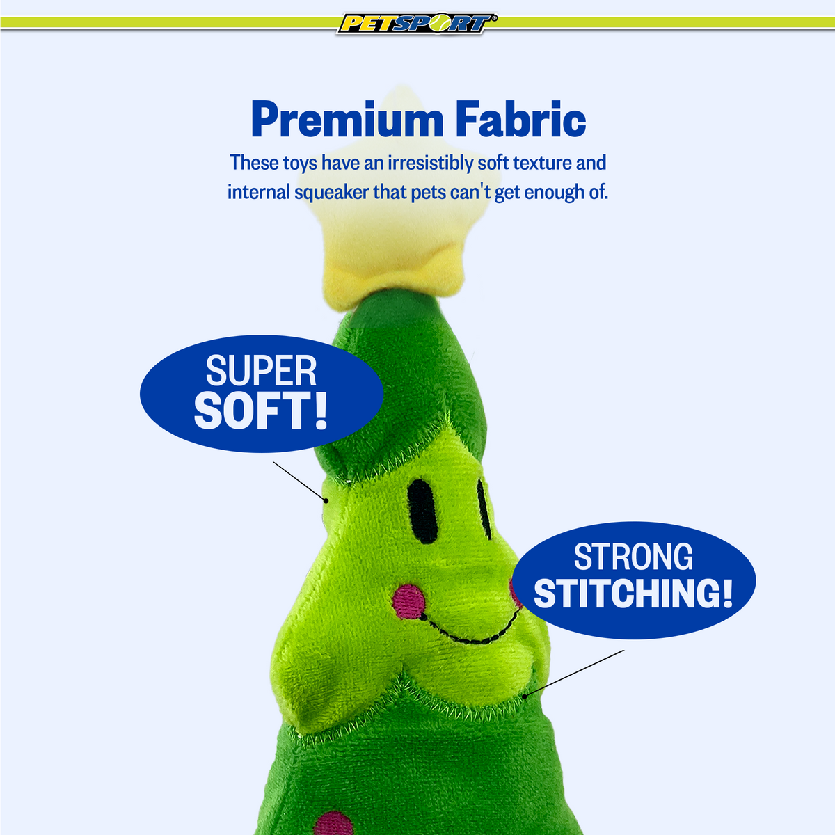Petsport Holiday Christmas Tree Plush Dog Toy 11 in