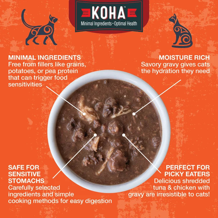 Koha Poke Bowl Tuna & Chicken Entrée in Gravy for Adult Cats