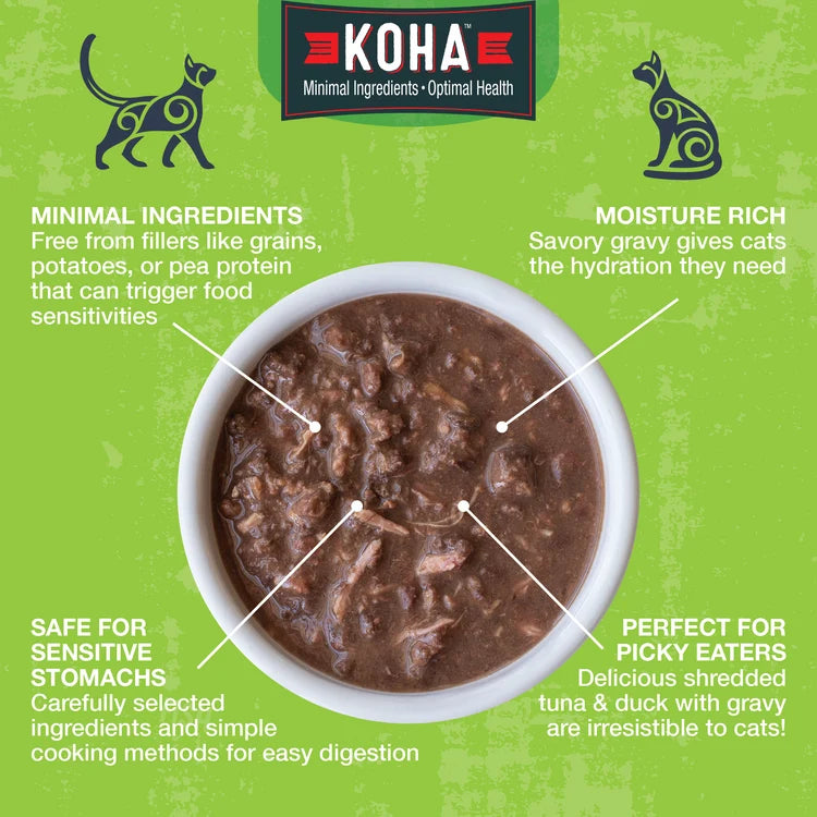Koha Poke Bowl Tuna & Duck Entrée in Gravy for Adult Cats
