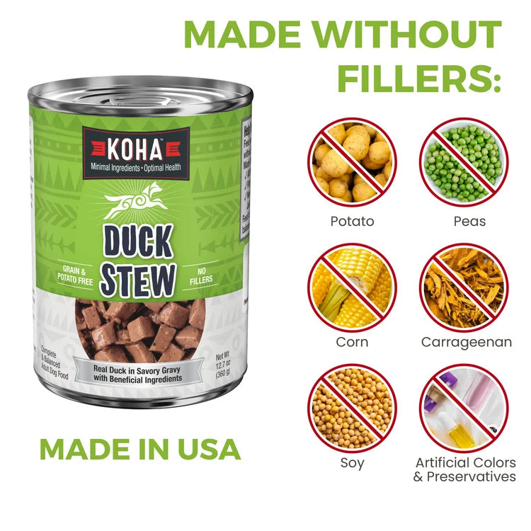 KOHA Minimal Ingredient Duck Stew Canned Dog Food