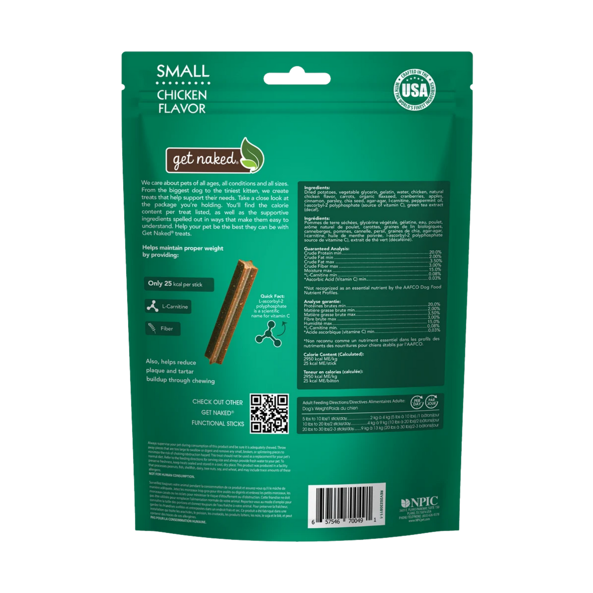 Get Naked Weight Management Dental Chew Sticks Dog Treats 6.2 oz