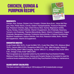 Wellness Protein Bowls Adult Wholesome Grains Chicken, Quinoa & Pumpkin Fresh Alternative Dog Food