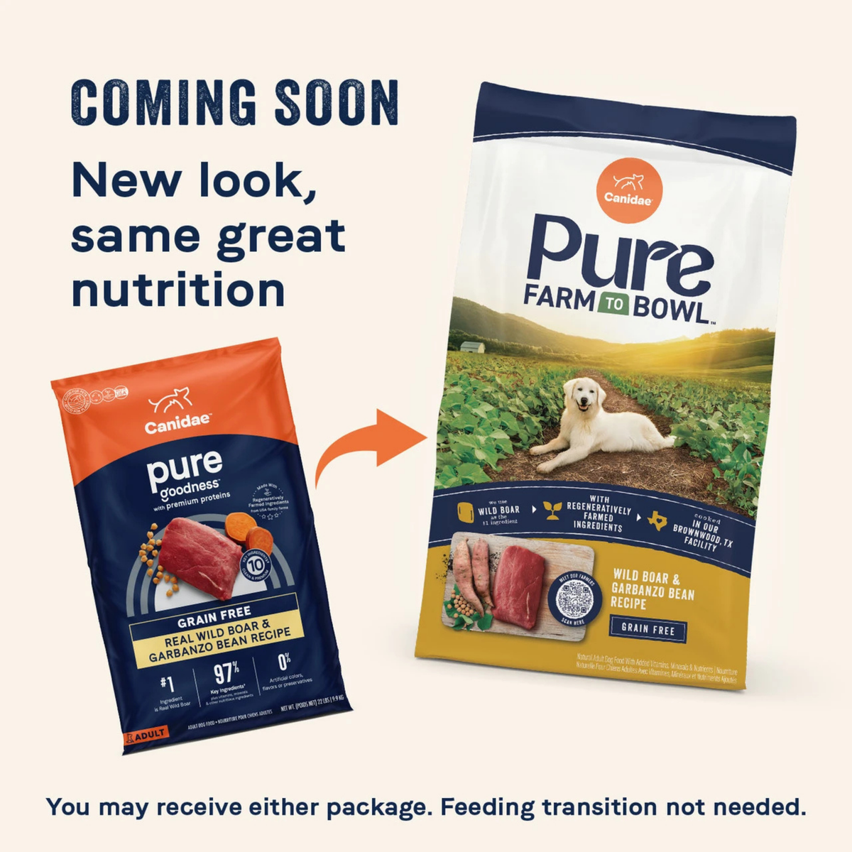 Canidae PURE Grain-Free Real Wild Boar & Garbanzo Bean Recipe Dry Dog Food 24 lb
