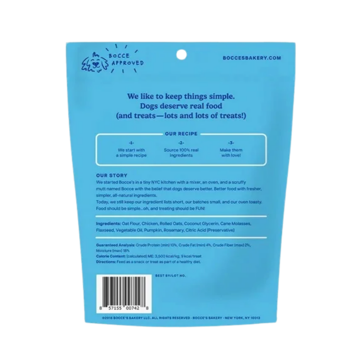 Bocce Chicken Recipe Soft & Chewy Dog Treats 6 oz