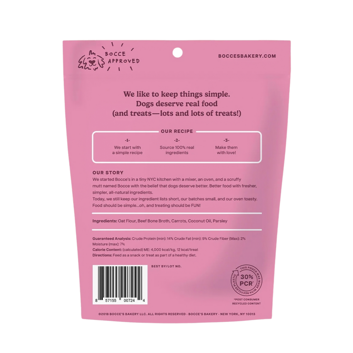 Bocce Bone Broth, Carrots & Parsley Dog Treats 5 oz