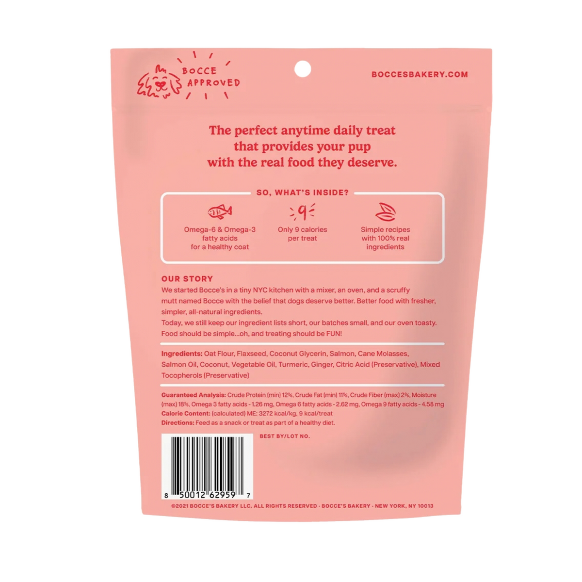 Bocce Dailies Good Hair Salmon Recipe Soft Dog Treats 6 oz