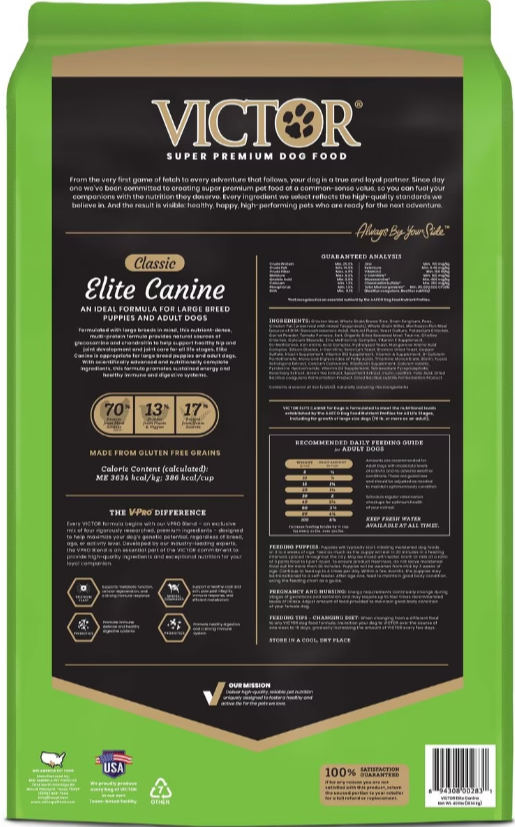 Victor Pet Food Classic Elite Canine Large Breed Formula Dry Dog Food