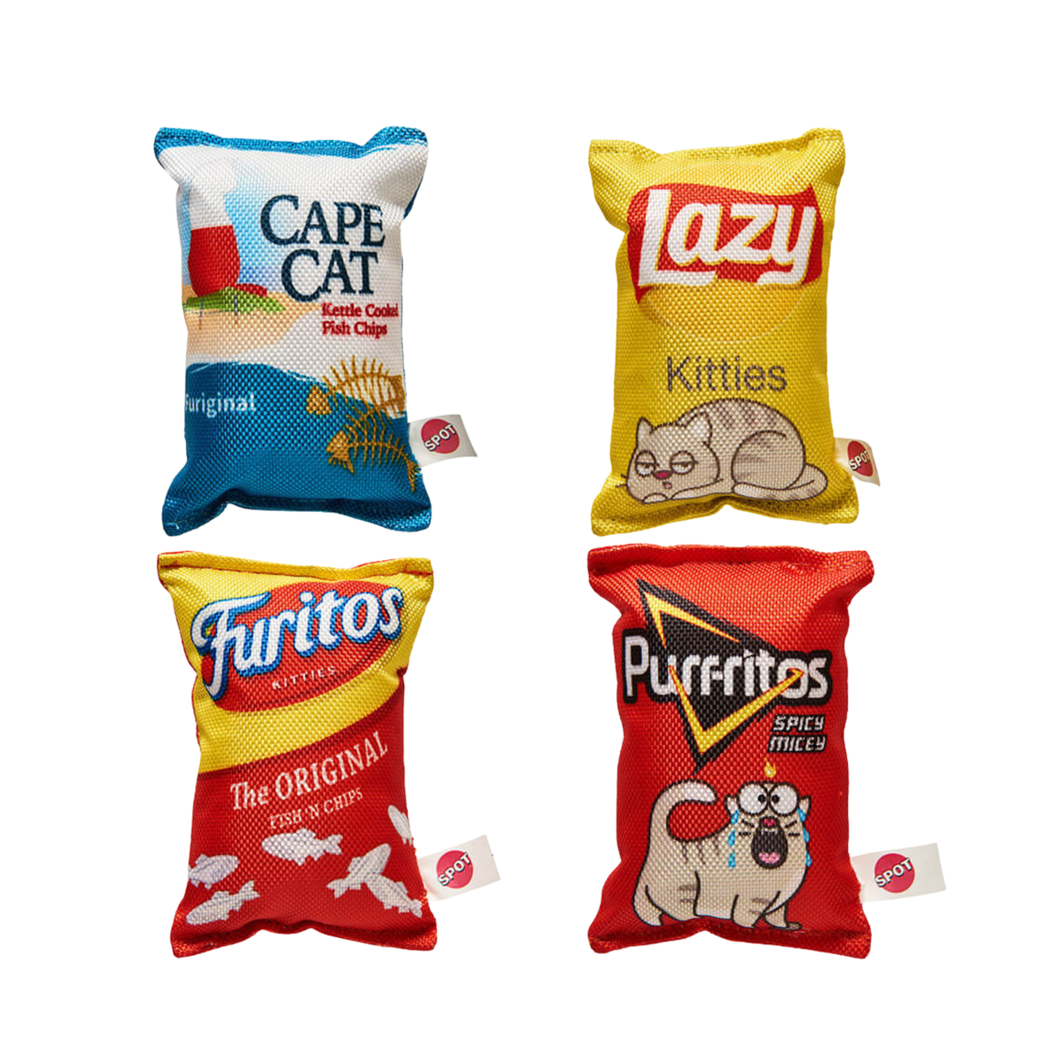 Spot Fun Food Kitty Chips Cat Toy, Assorted 8 in