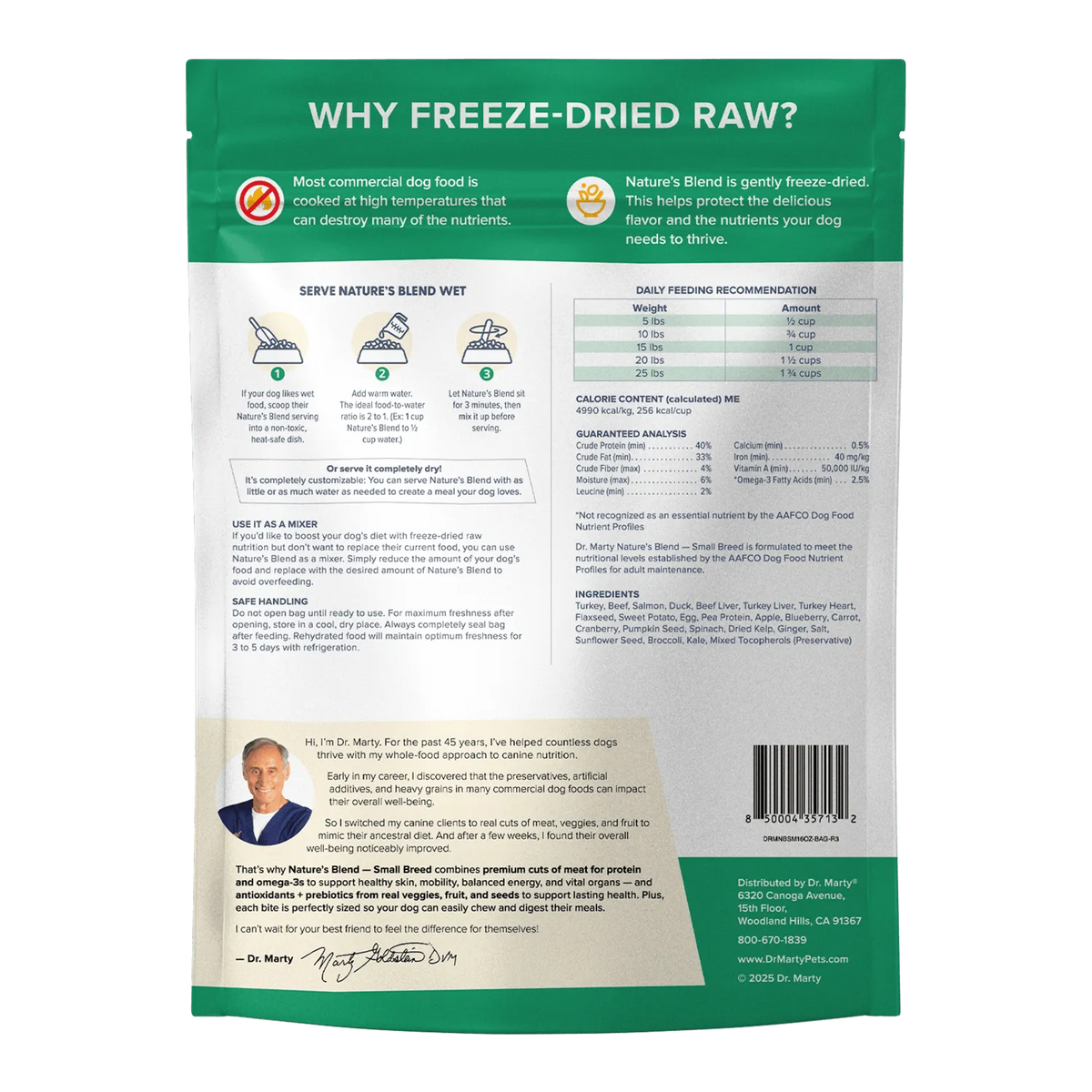 Dr. Marty Freeze-Dried Raw Nature's Blend Small Breed Dog Food