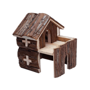 A&E Nibbles 2-Story Deluxe Log Cabin Small Animal Chew & Hideout