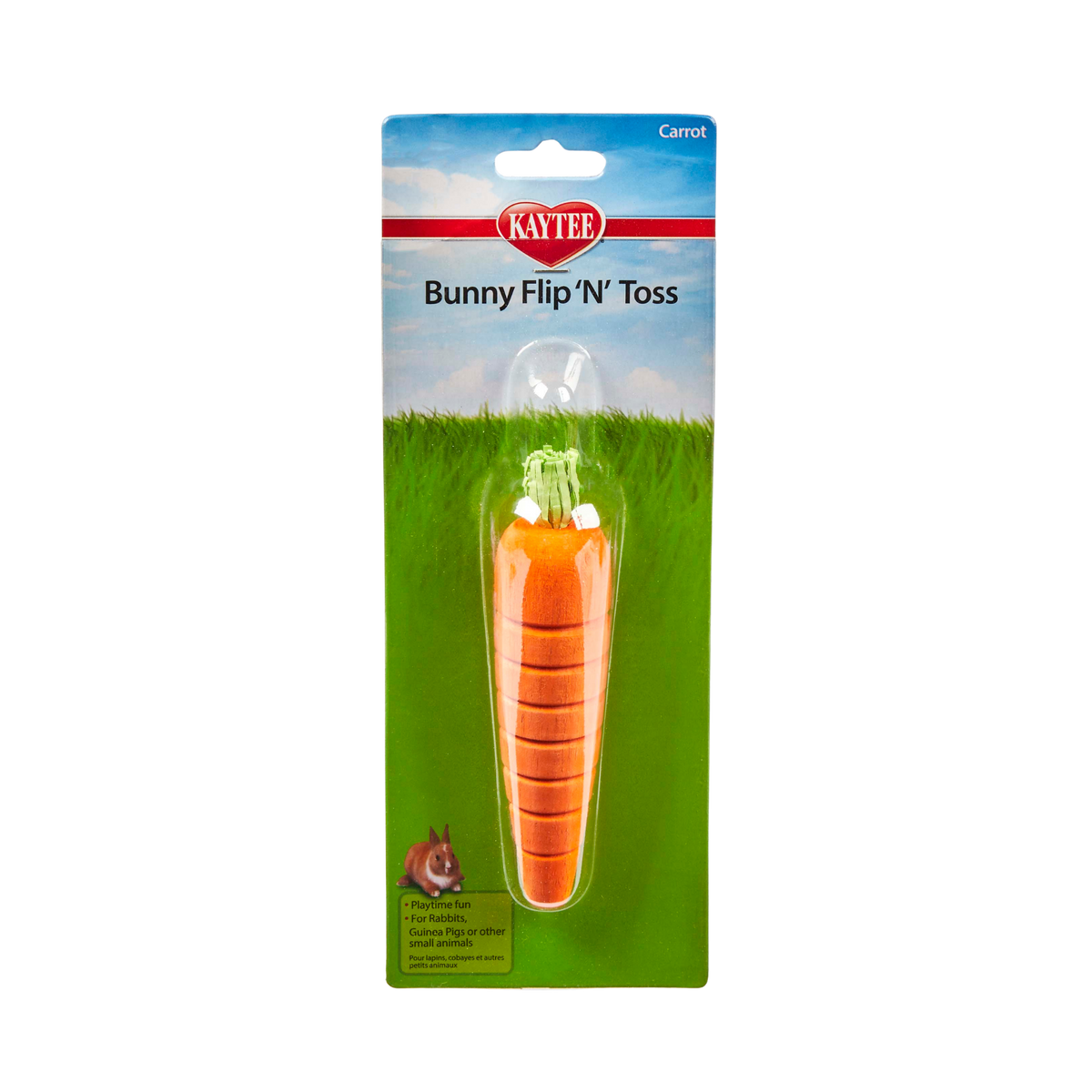 Kaytee Bunny Flip N' Toss Carrot Toy For Rabbits 6 in