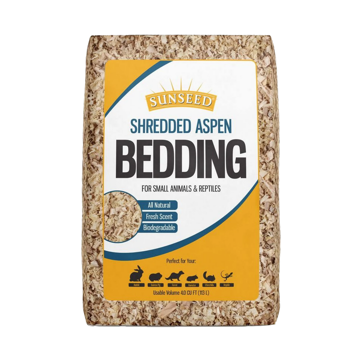 Sunseed Shredded Aspen Bedding for Small Animals & Reptiles 1200 cu in