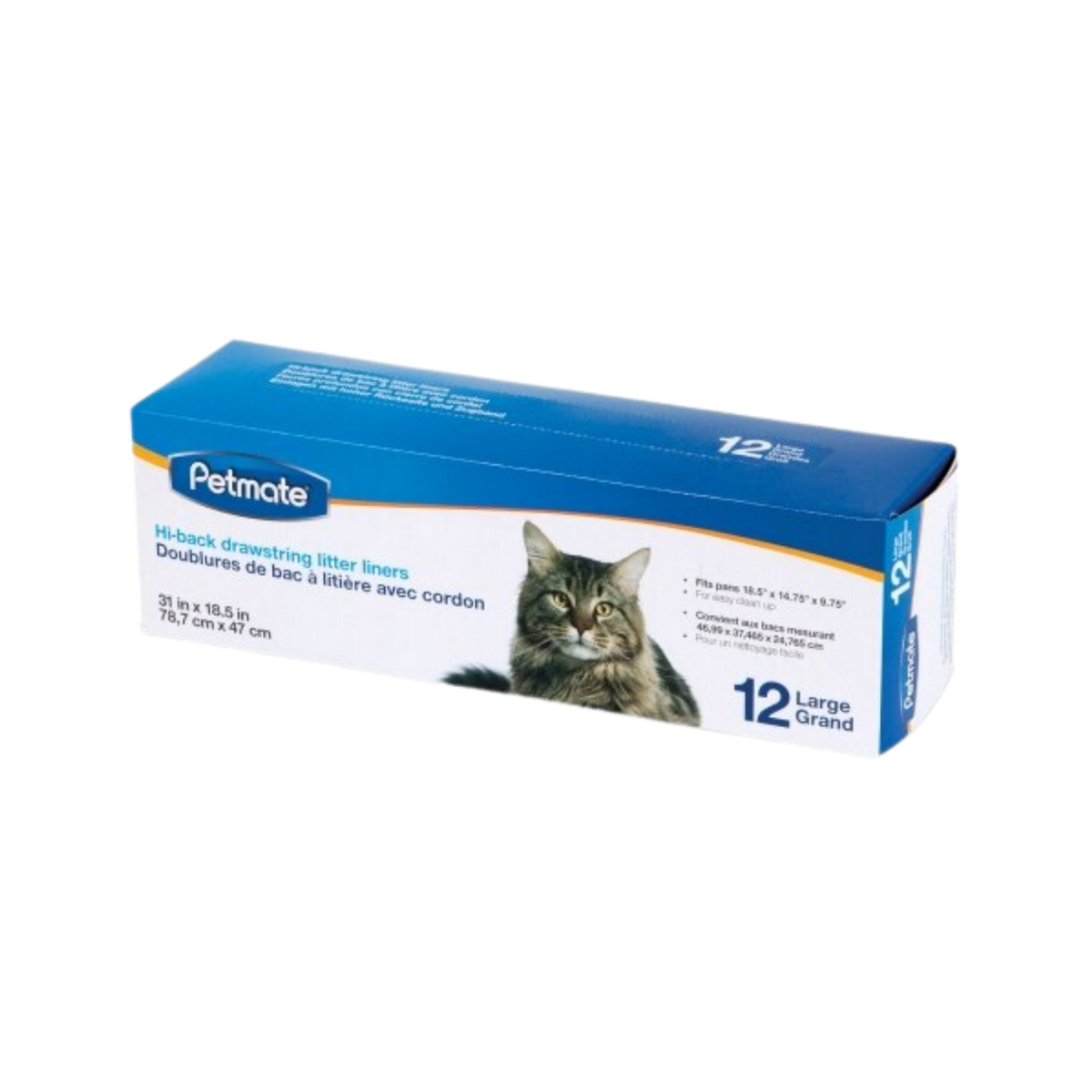 Petmate Hi Back Litter Pan Liner, Large 12 ct