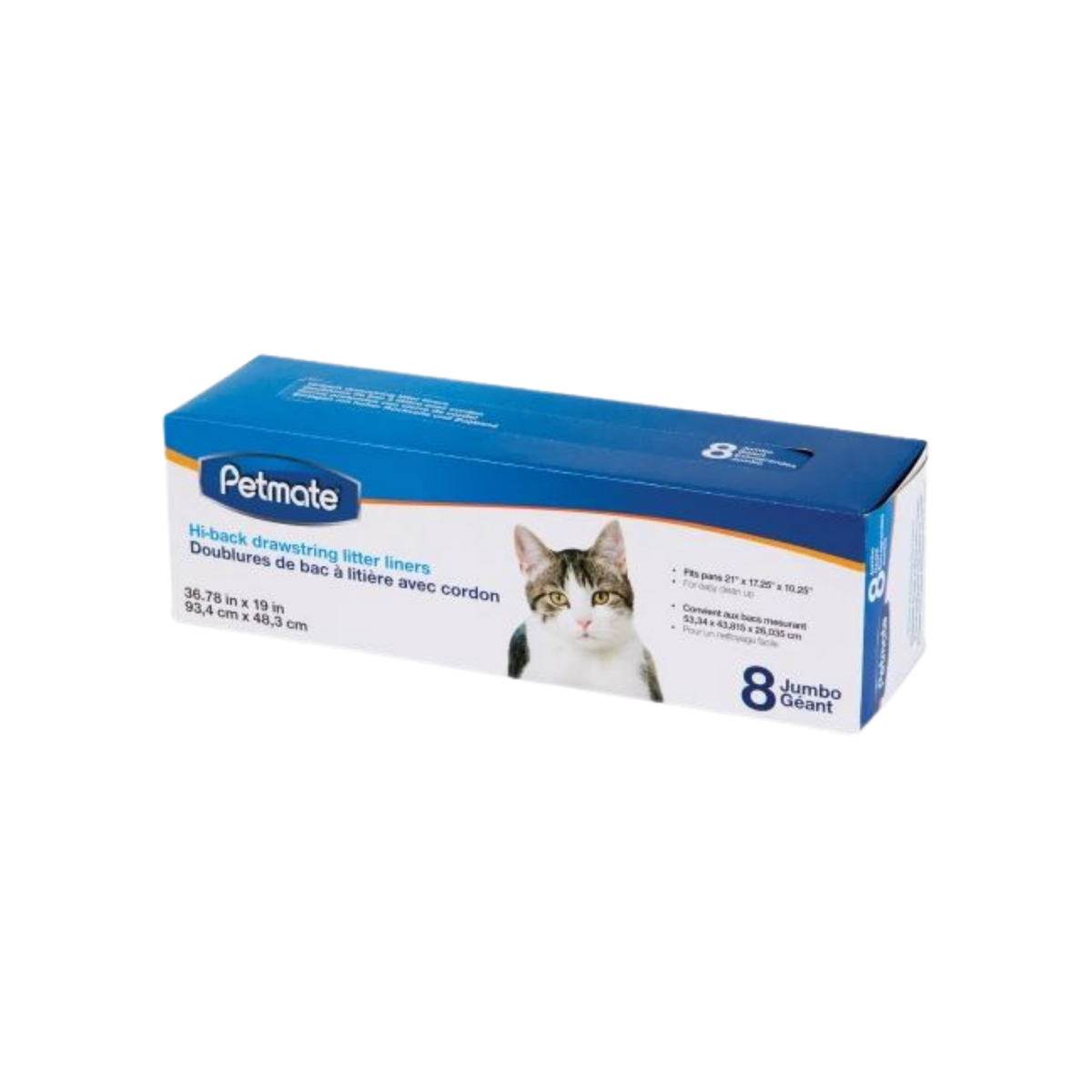 Petmate Hi Back Litter Pan Liner, Jumbo 8 ct