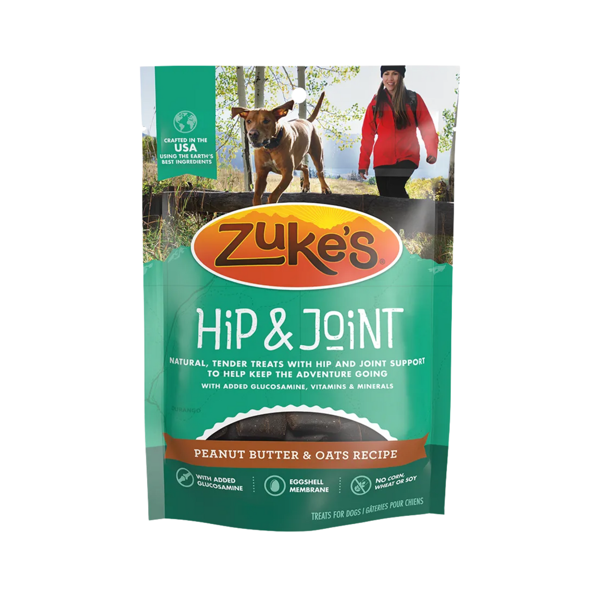 Zuke's Hip & Joint Support Peanut Butter & Oats Recipe Dog Treats 1 lb
