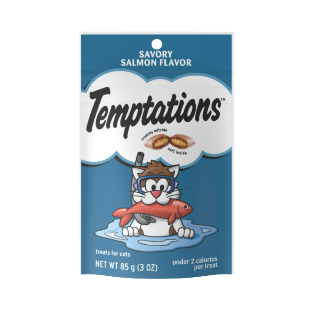 Whiskas Temptations Classic Crunchy and Soft Cat Treats Savory Salmon Flavor 3 oz