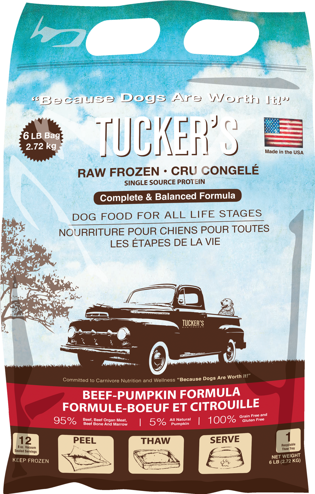 Tucker's Raw Frozen Beef Pumpkin Complete & Balanced Dog Food