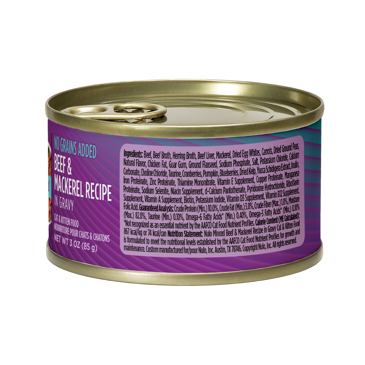NULO FreeStyle Grain-Free Minced Beef & Mackerel Recipe in Gravy Canned Cat Food