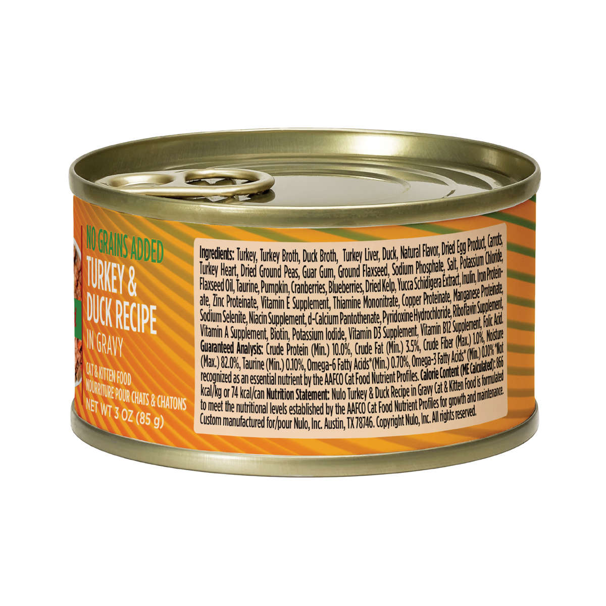NULO FreeStyle Grain-Free Minced Turkey & Duck Recipe in Gravy Canned Cat Food