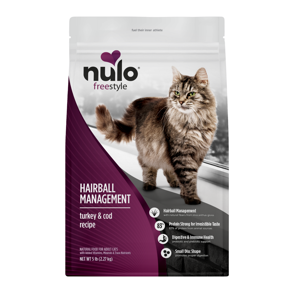 Nulo Freestyle High-Protein Kibble Hairball Management Turkey & Cod Recipe Dry Cat Food 5 lb