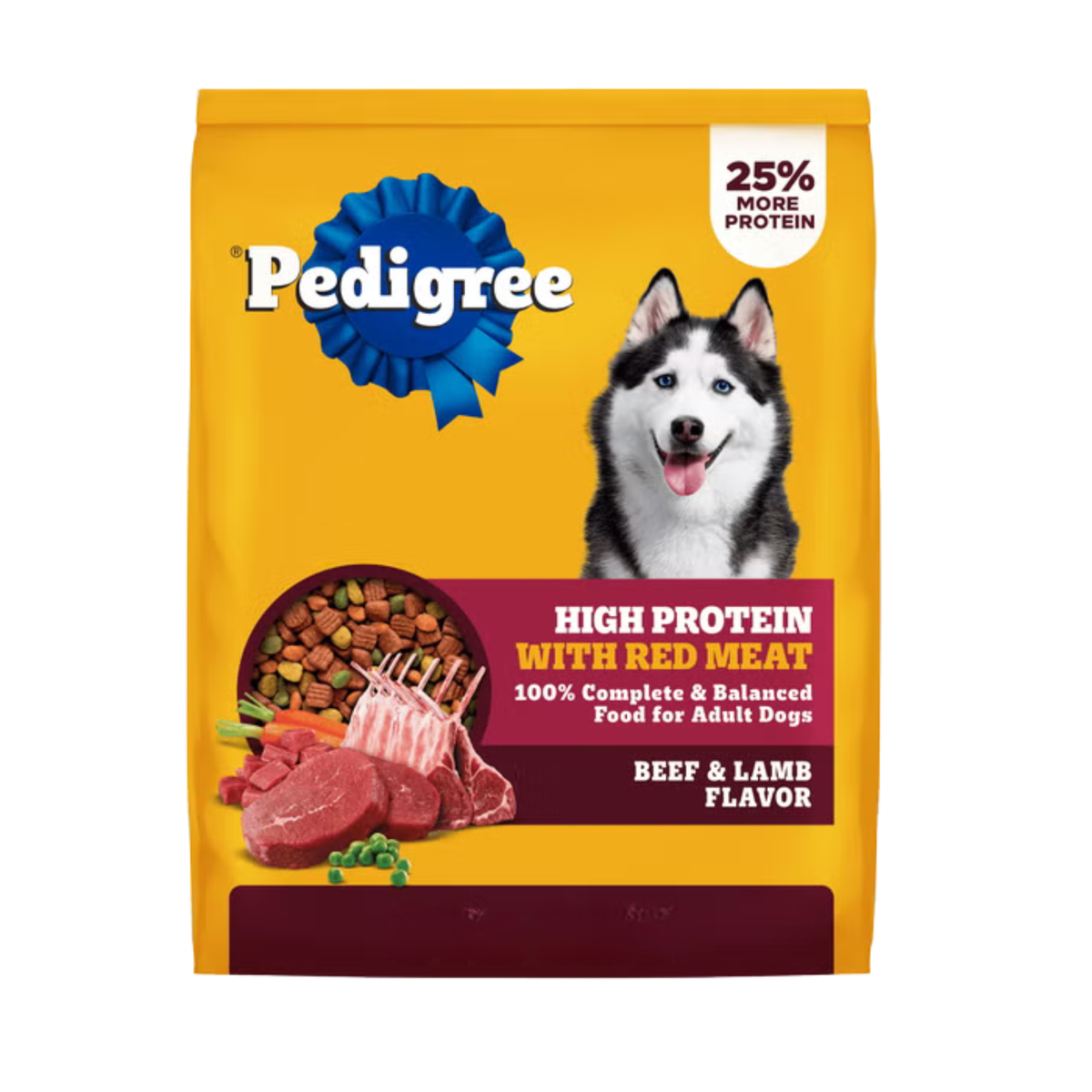 Pedigree High Protein Beef & Lamb Flavor Adult Dry Dog Food 40 lb