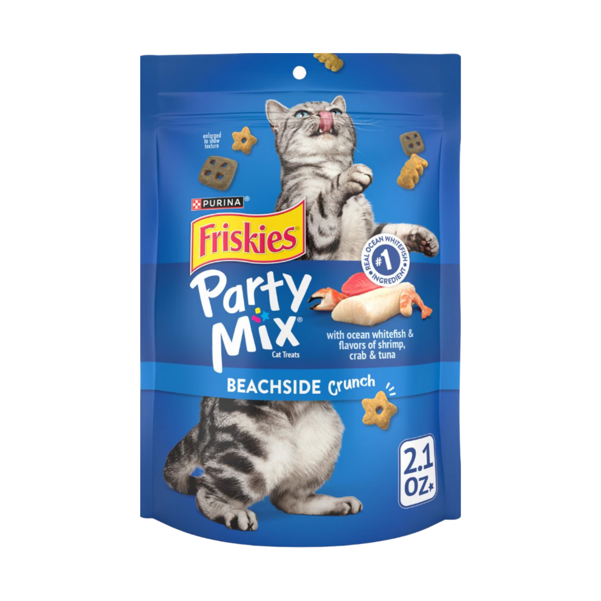 Purina Friskies Beachside Party Mix Crunch Ocean Whitefish Cat Treats 2.1 oz