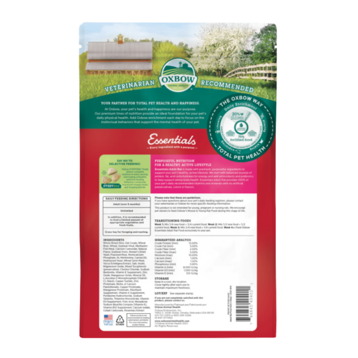 Oxbow Essentials Adult Rat Food 3 lb