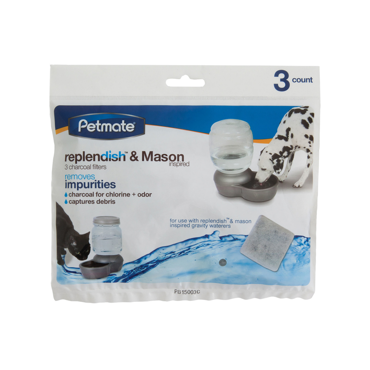 Petmate Replacement Filters For Replendish Waterers 3 pk