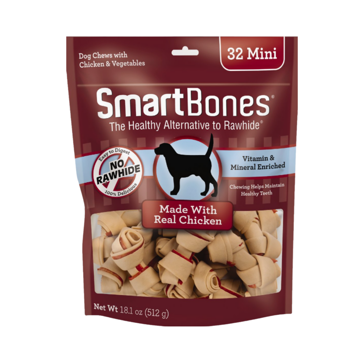 Smartbones Rawhide-Free With Real Chicken Mini Bones For Dogs 24 ct