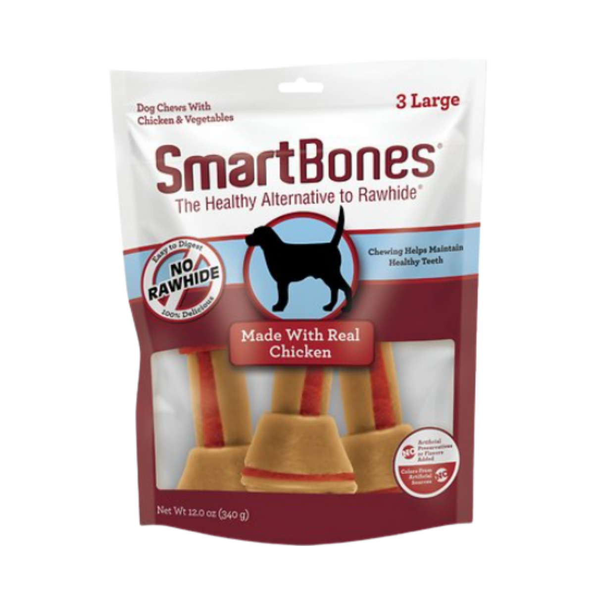 Smartbones Rawhide-Free With Real Chicken Large Bones For Dogs 3 ct