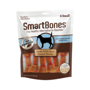 Smartbones Rawhide-Free Peanut Butter Small Bones For Dogs 6 ct