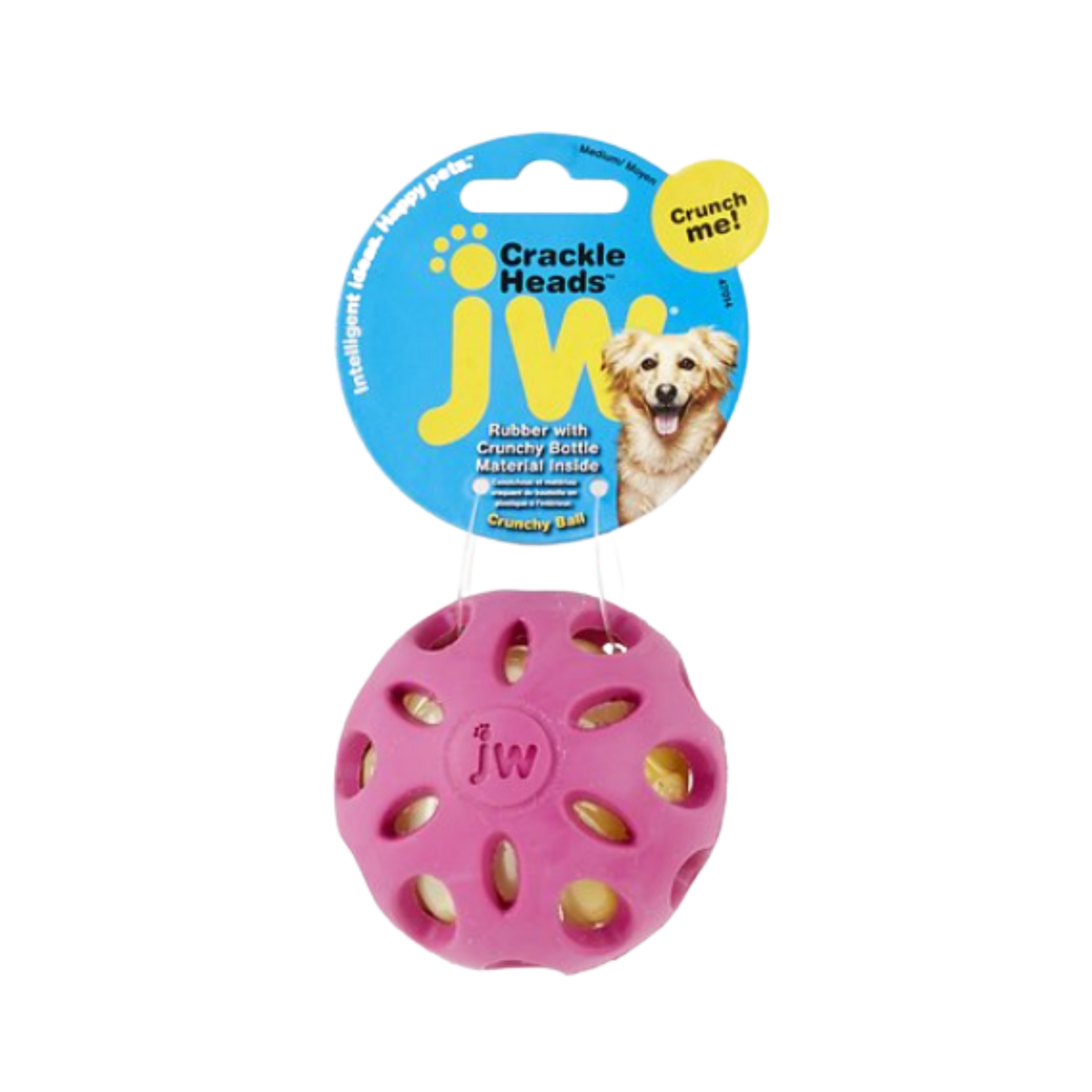 Jw Pet Crackle Heads Ball Dog Toy M