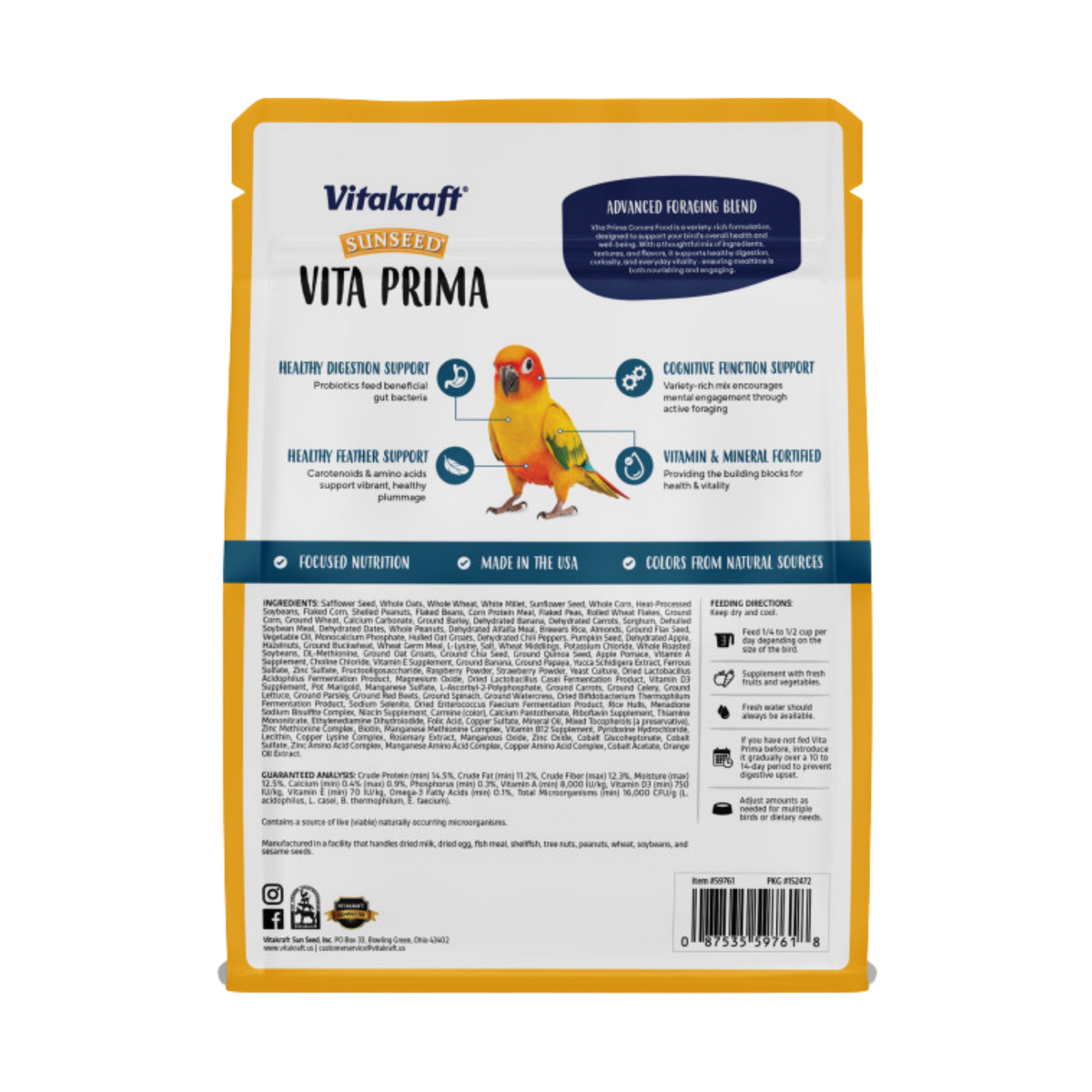 Sunseed Vita Prima Conure Food 3 lb
