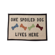PETRAGEOUS Designs Spoiled Dog Machine Washable Tapestry Fabric Pet Placemat