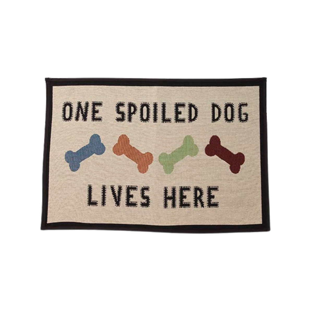 PETRAGEOUS Designs Spoiled Dog Machine Washable Tapestry Fabric Pet Placemat