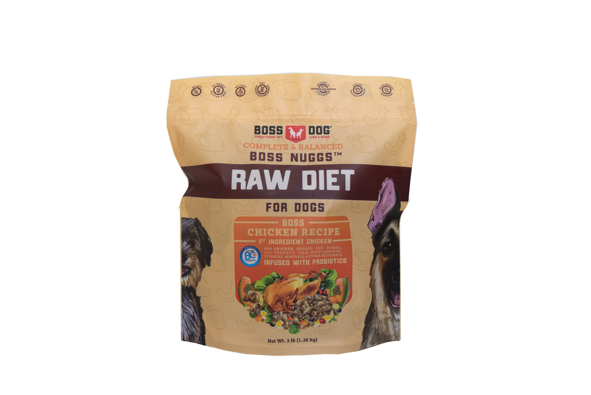 Boss Dog Raw Frozen Chicken Nuggs for Dogs 3 lb