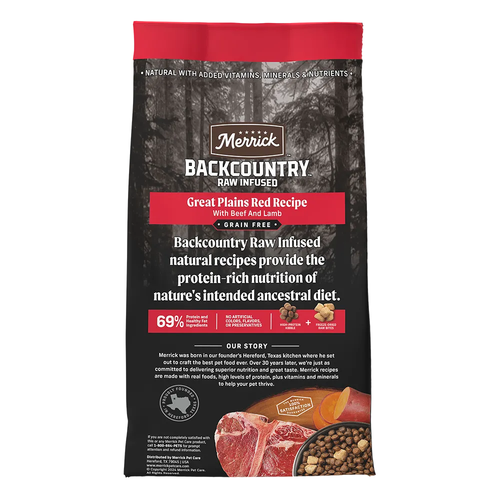 Merrick BackCountry Raw Infused Great Plains Red Recipe with Beef & Lamb Grain-Free Dry Dog Food