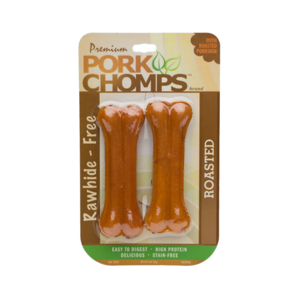 Scott Pet Pork Chomps Roasted Pressed Porkskin Rawhide-Free Bones 2 ct
