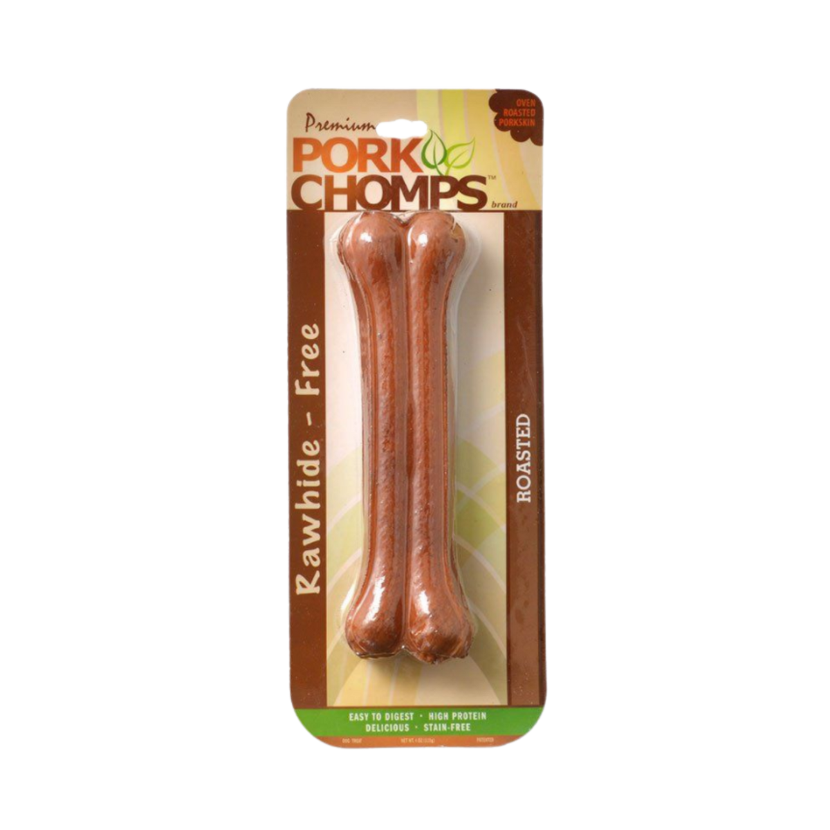 Scott Pet Pork Chomps Pressed Roasted Porkskin Rawhide-Free Bone 7 in