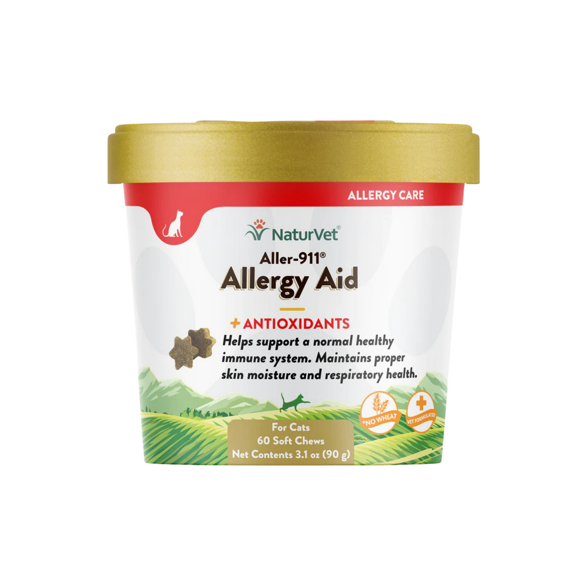 Naturvet Aller-911 Allergy Aid Plus Antioxidants Cat Soft Chews Supplement 60 ct