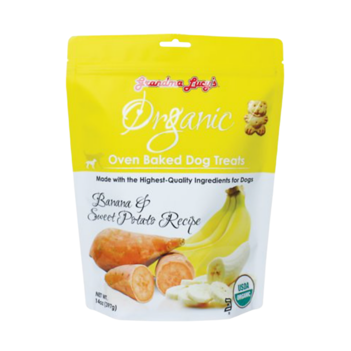 Grandma Lucy's Organic Banana & Sweet Potato Oven Baked Dog Treats 14 oz