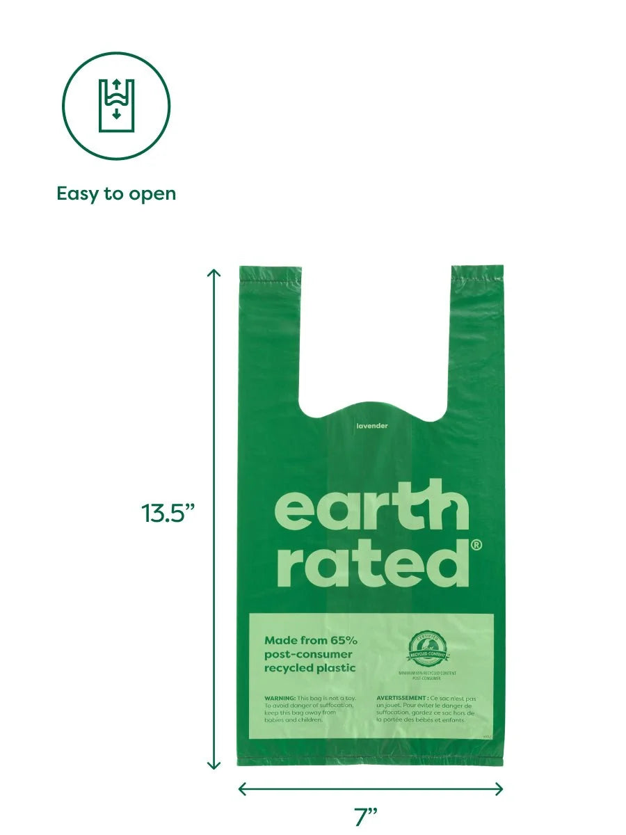 Earth Rated Unscented Handle-Tie Dog Waste Bags 120 pk