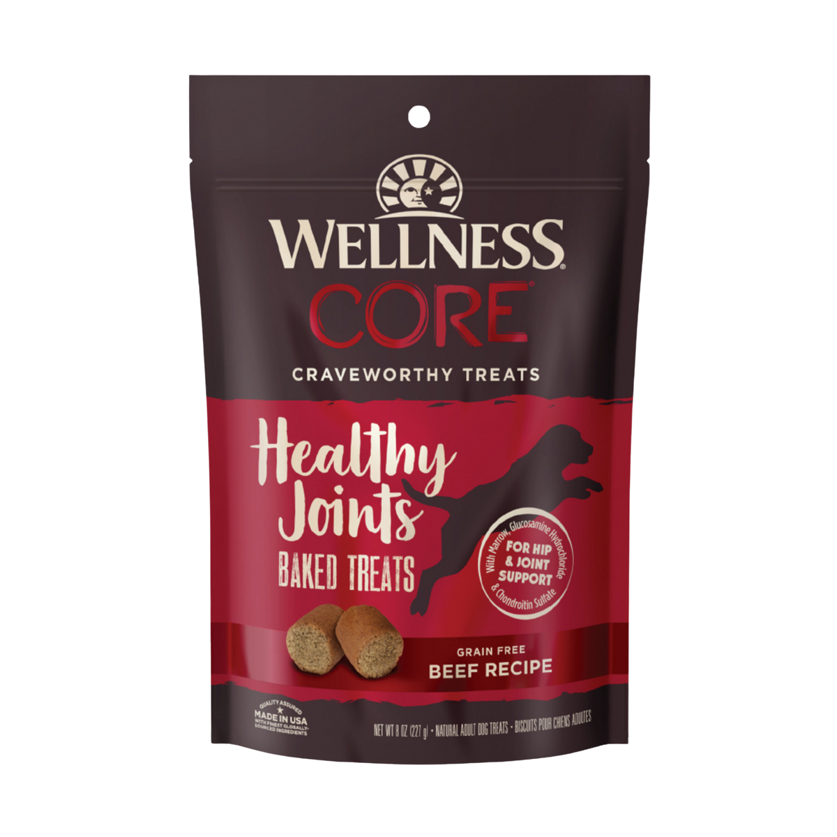 Wellness Core Healthy Joints Beef & Chicken Grain-Free Dog Treats 8 oz