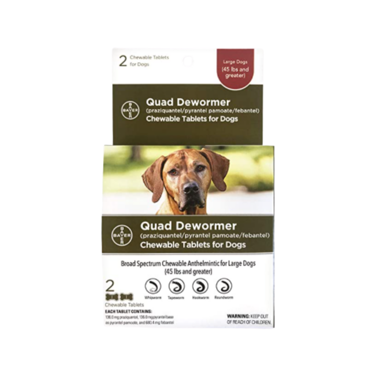 Elanco Large Dog Quad Dewormer 2 ct