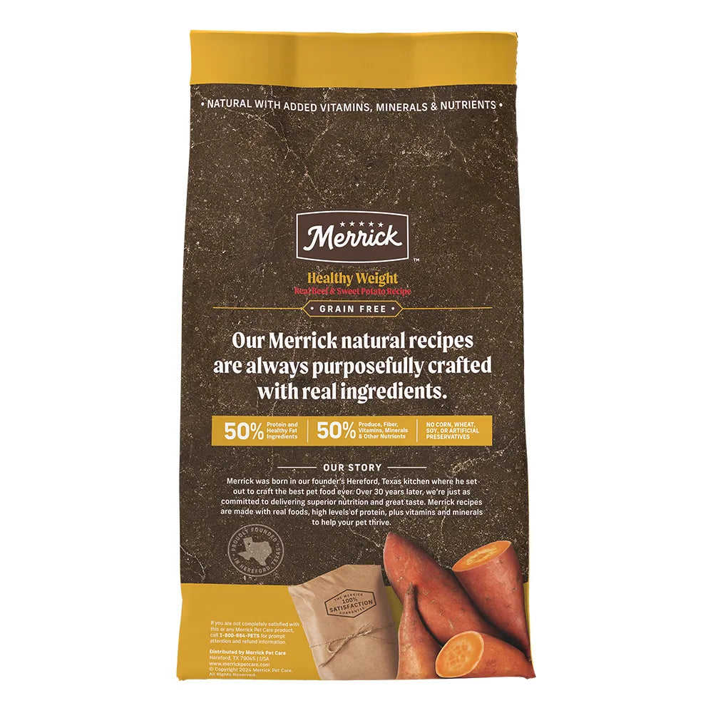 Merrick Healthy Weight Real Beef & Sweet Potato Recipe Grain-Free Dry Dog Food 22 lb
