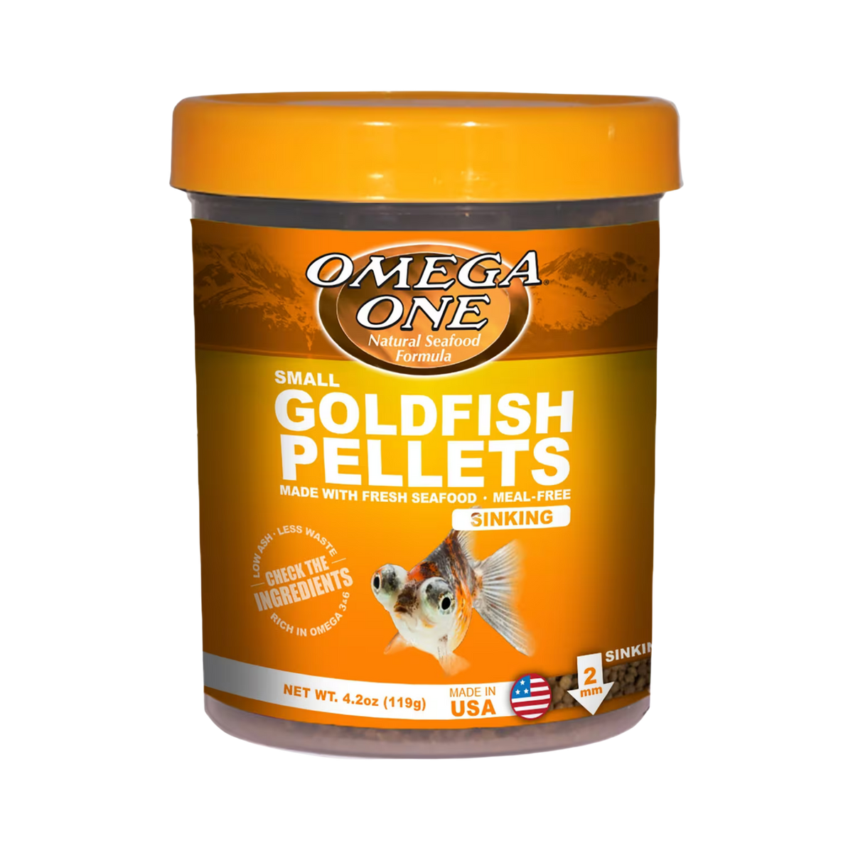 Omega One Goldfish Small Sinking Pellets Fish Food 4.2 oz