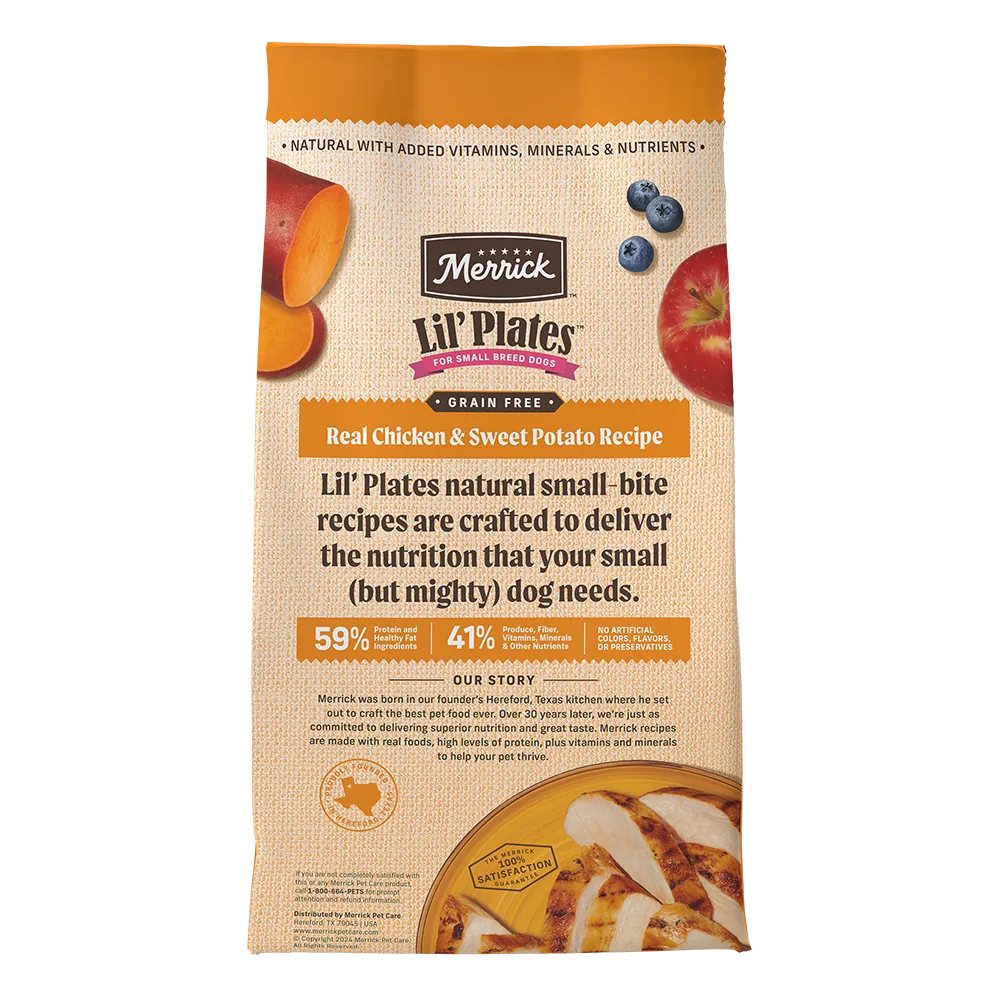 Merrick Lil' Plates Real Chicken & Sweet Potato Recipe Grain-Free Dry Dog Food 4 lb