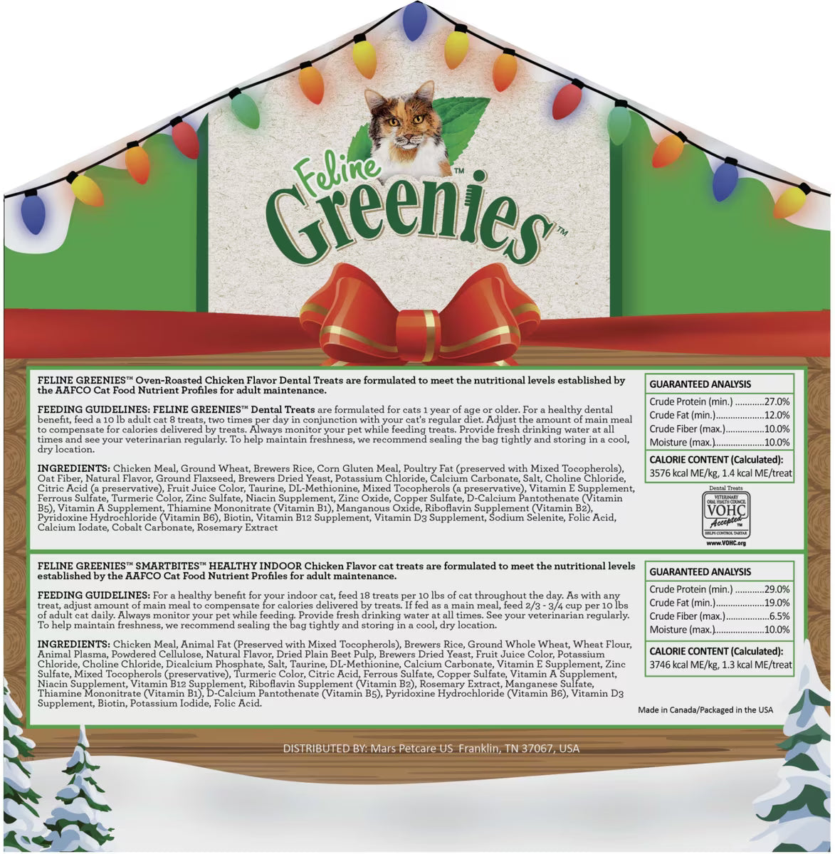 Greenies Holiday Gift Pack Cat Dental Treats 2 ct