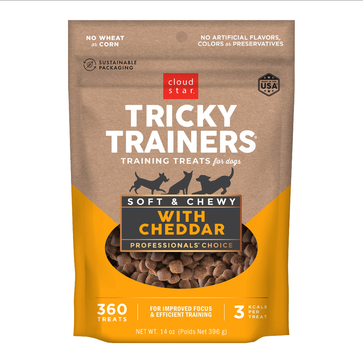 Cloud Star Tricky Trainers Soft & Chewy with Cheddar Dog Training Treats