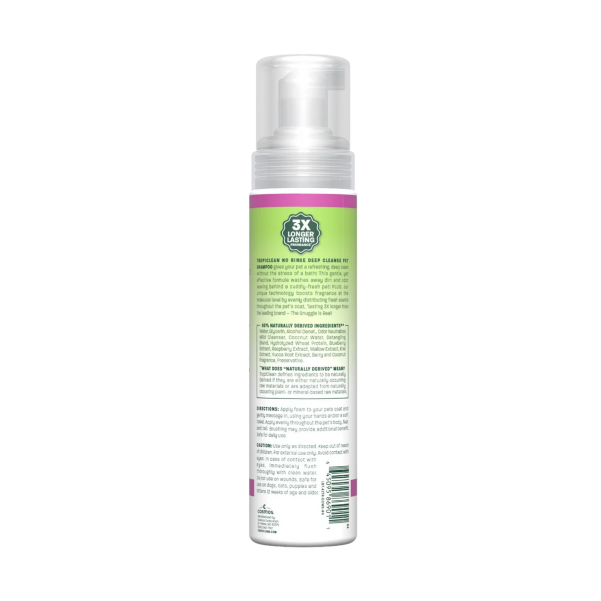 Tropiclean Deep Cleaning Waterless No-Rinse Shampoo For Dogs & Cats 7.4 oz